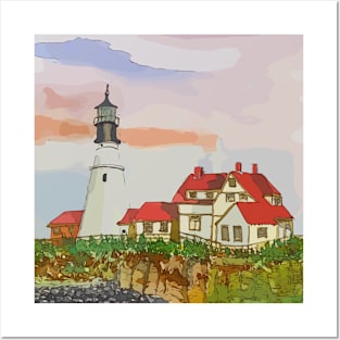 Portland Head Lighthouse, Cape Elizabeth, Maine Posters and Art